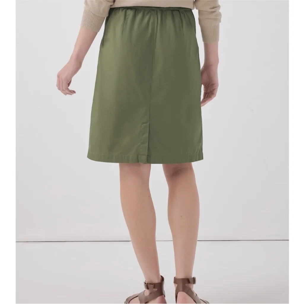 Pact Organic Cotton Daily Twill Skirt in Olive Green - Image 2