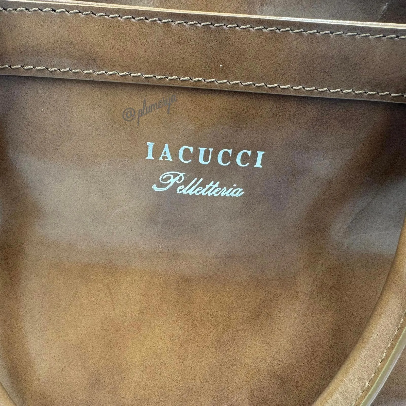 IACUCCI Pelletteria Genuine Italian Leather Satchel Handbag Made in Italy Brown - Image 3