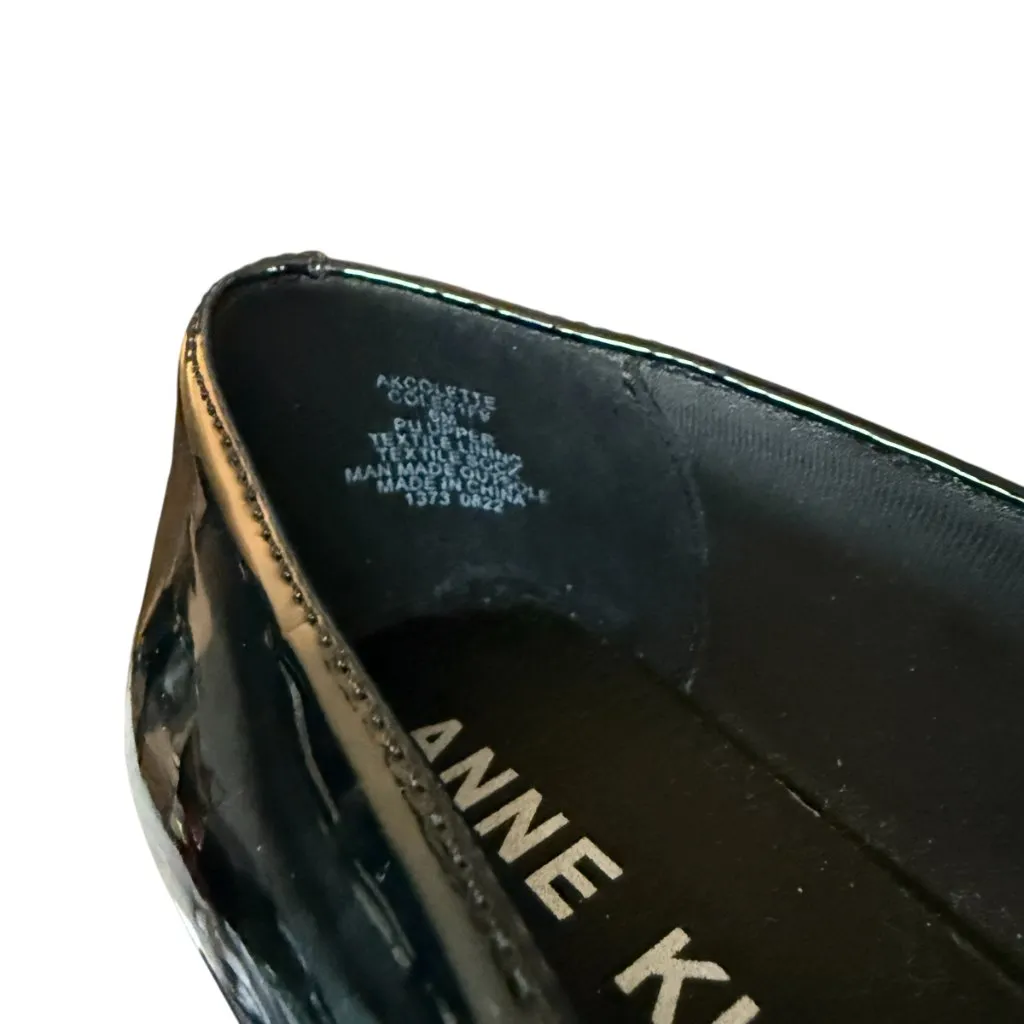 Anne Klein black patent leather dress pump with front bow women's size 6M - Image 8