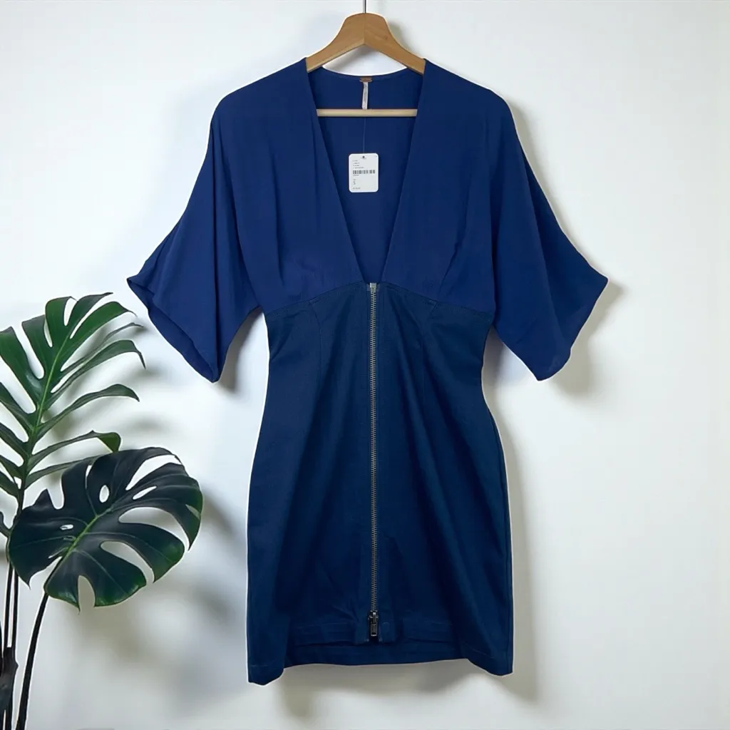 🆕 Free People Mona Denim Zip Front Dress - Image 4