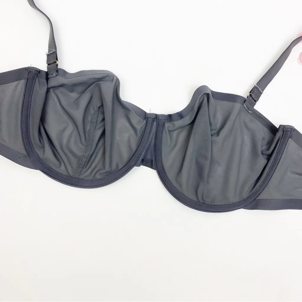 Cuup The Balconette Mesh Underwire Bra: Grey Slate 32G (4D) Gray Size undefined - Image 13