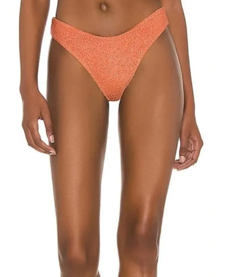 Vanessa Orange Metallic Bikini Swim Bottoms NWT - Image 4