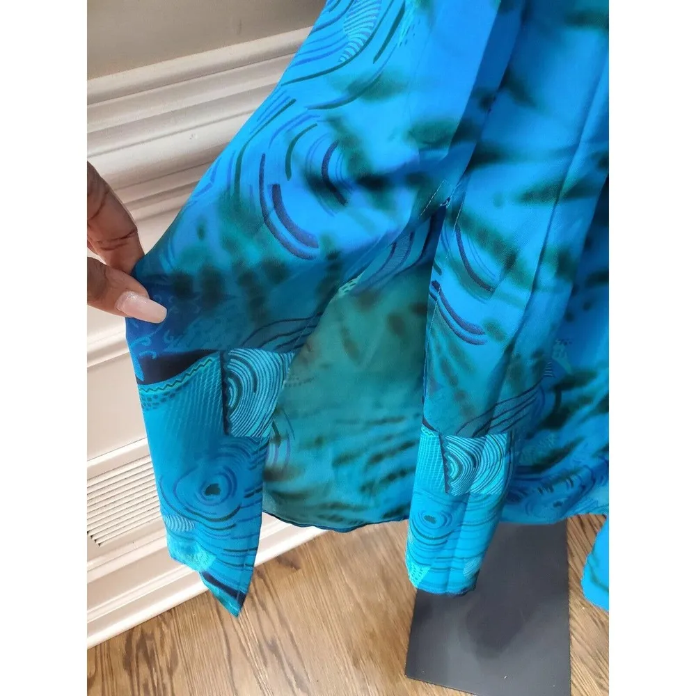 Mlle Gabrielle Women's Blue Polyester Round Neck Sleeveless Long Maxi Dress 16 - Image 7