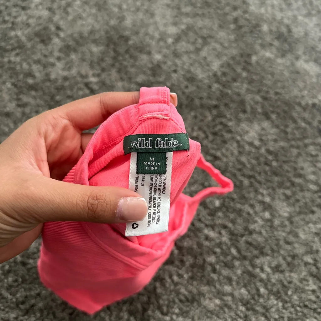 Wild Fable Vibrant Pink Ribbed Tank - Image 3