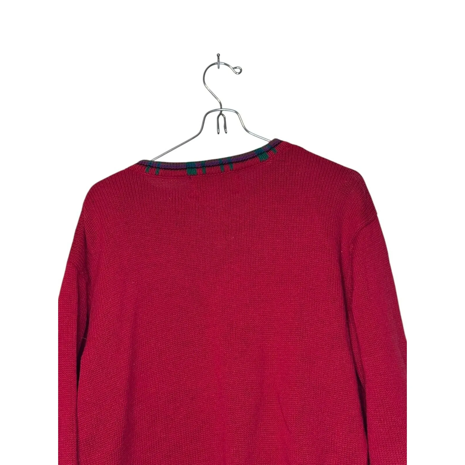 Tiara International Women's Sweater Top Full Zip Christmas Dogs Print Red Medium Size 8 - Image 10