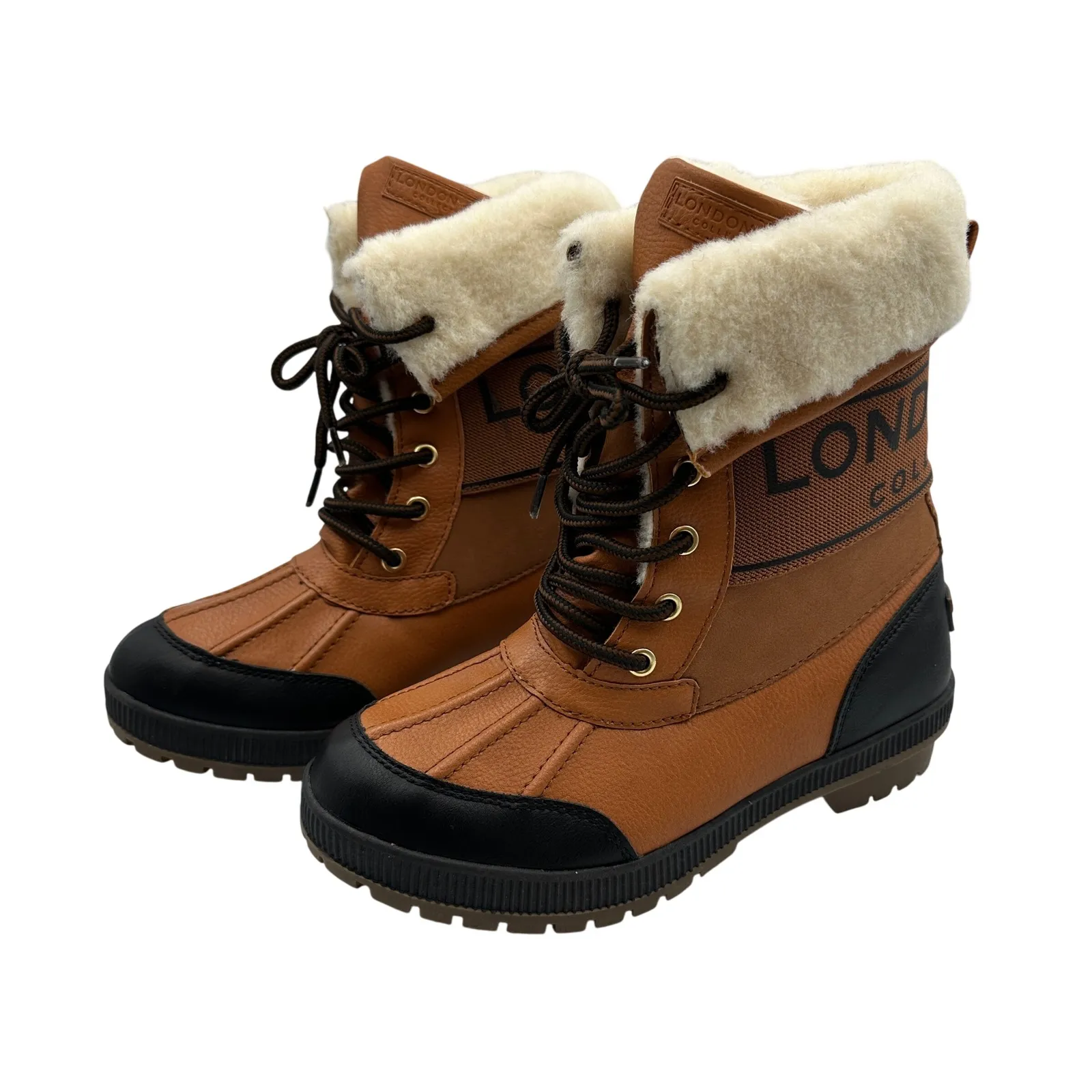 London Fog Collection‎ Mely Winter Boots Women's 6 Duck Brown Faux Fur - Image 2
