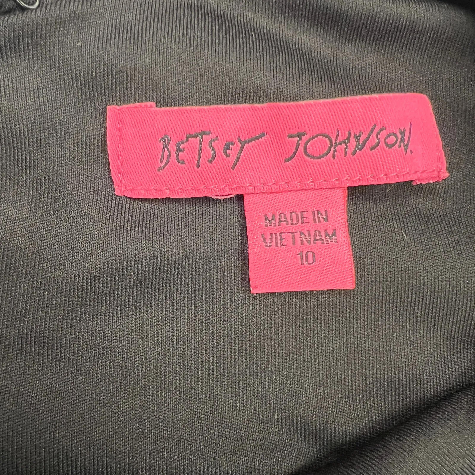 Betsy Johnson Puff Cap Sleeve Black Sheath Midi Dress Body Skimming Size 10 - Image 4