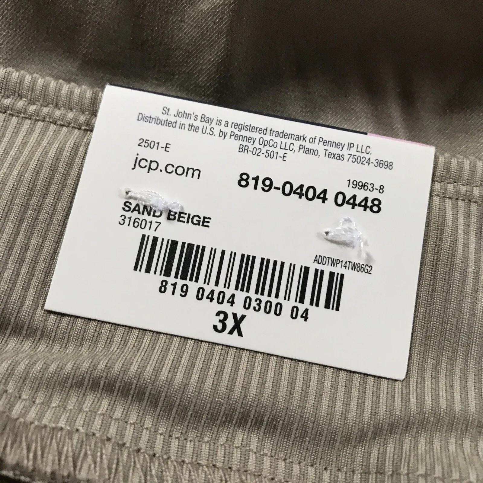 st. john's bay  Women's Plus Size Drawstring Tan Capri's Size 3XL - Image 4