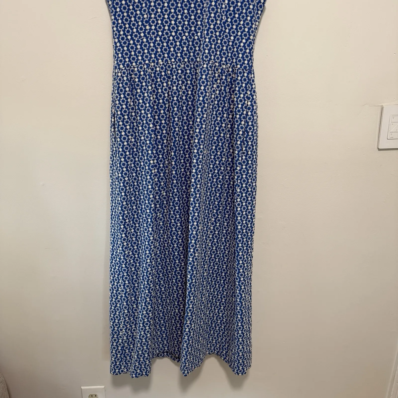 Tuckernuck Pomander Place Blue Eyelet Sleeveless Noelle Maxi Dress Size Small - Image 10