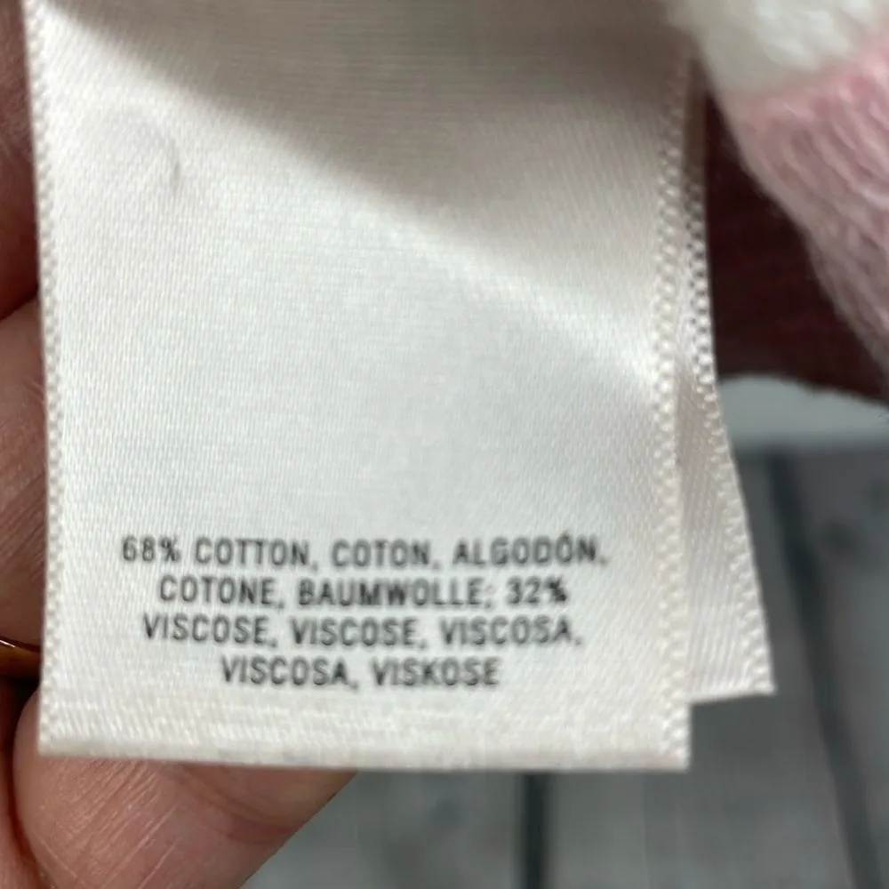 Moth Anthropologie Pink Striped Sweater pullover Lightweight size Medium Pink - Image 11