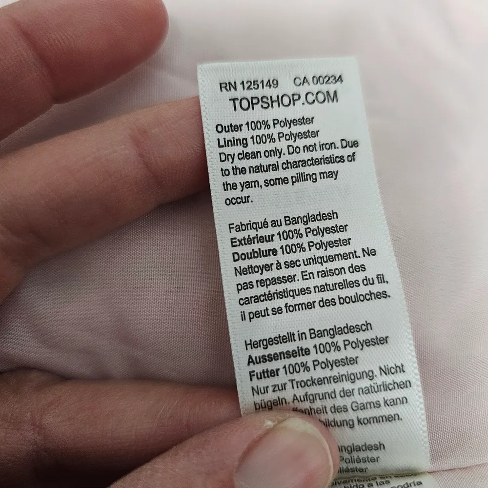 Topshop Carly Light Pink Single Button Brushed Oversized Peacoat Size 10 - Image 9