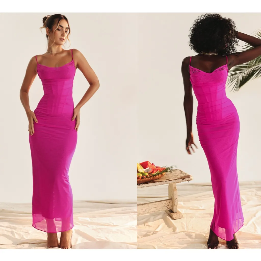 HOUSE OF CB   'Nalini'‎ Fuchsia Maxi Dress NWOT size S - Image 13