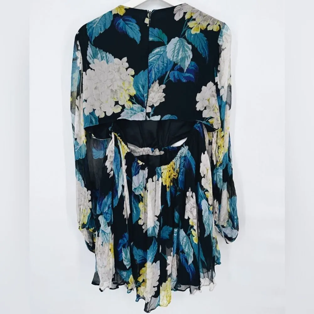 Alice McCall Wild Frontiers Mini Dress Floral Cutout‎ Long Sleeve Cocktail Sz 10 - Image 8