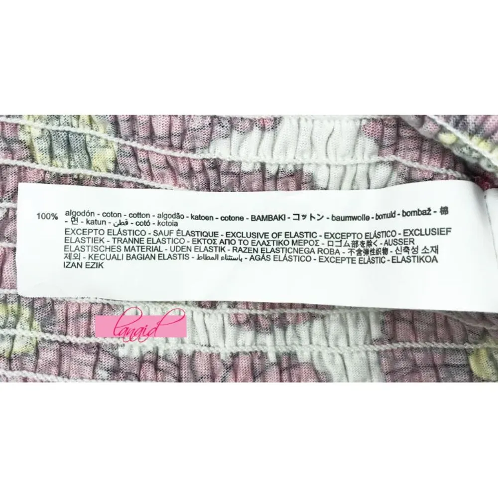 Floral Balloon Sleeve Dress Smocked Puff Princess Pink Sweetheart Bust Mini - Image 13