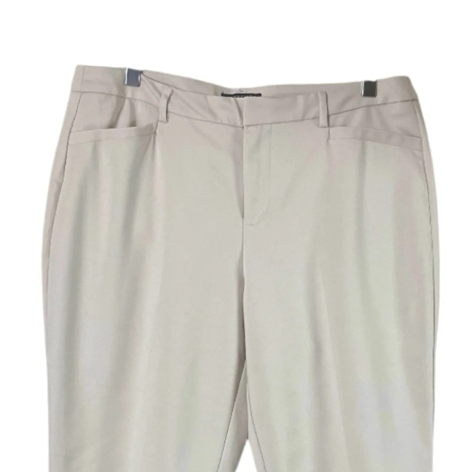 Roz & Ali Dressbarn Ankle Crop Pants Slim Fit Mid Rise Cream Women’s Size 12 - Image 7