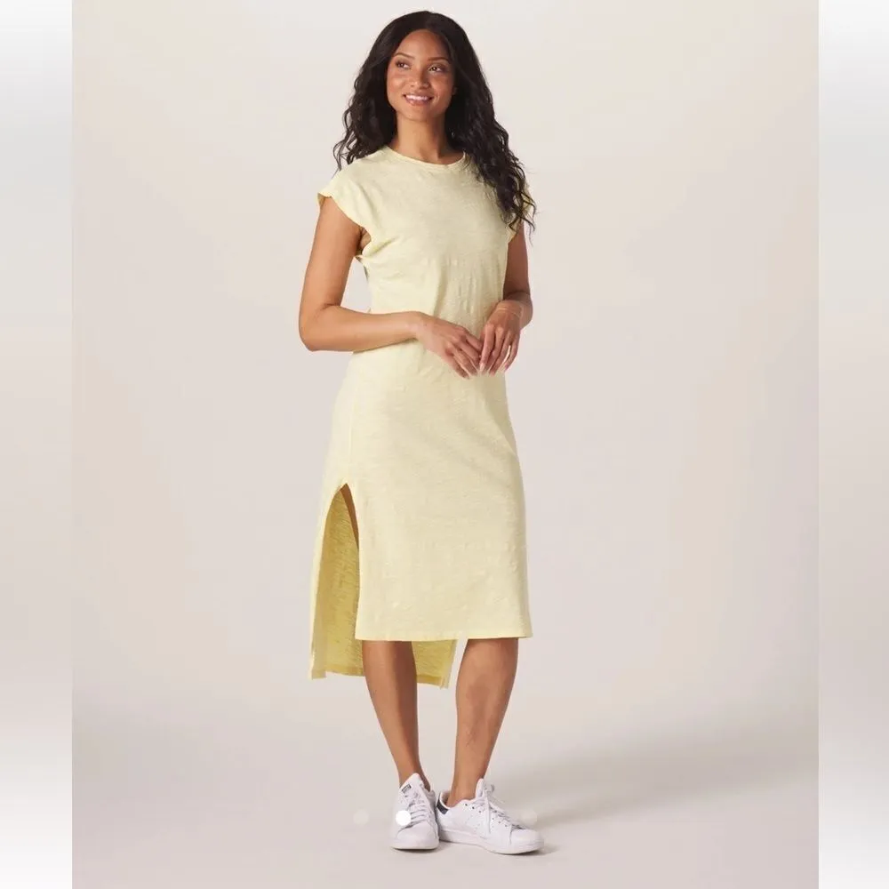 The Normal Brand Vintage Slub Tee Dress midi yellow - Image 2