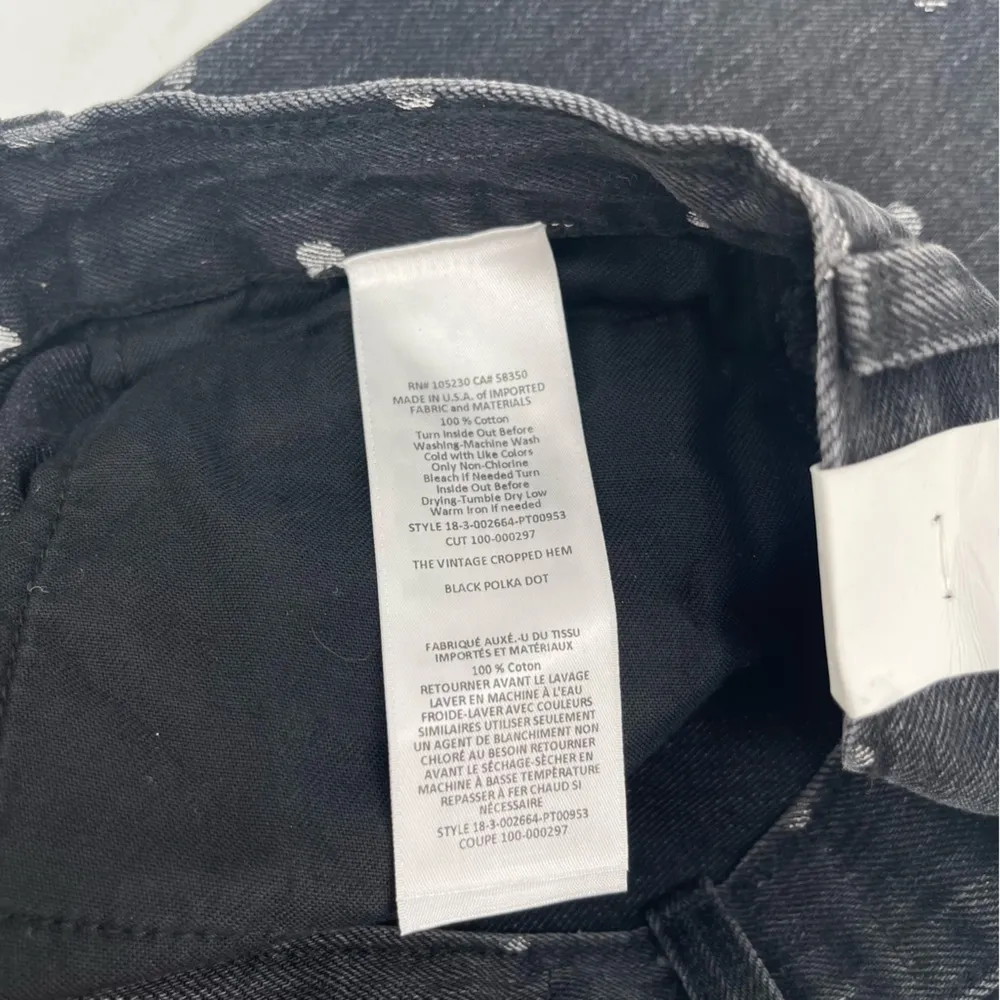 CURRENT/ELLIOTT Jeans Size 24 Denim The Vintage Cropped Slim Polka Dots Dot NWT - Image 14