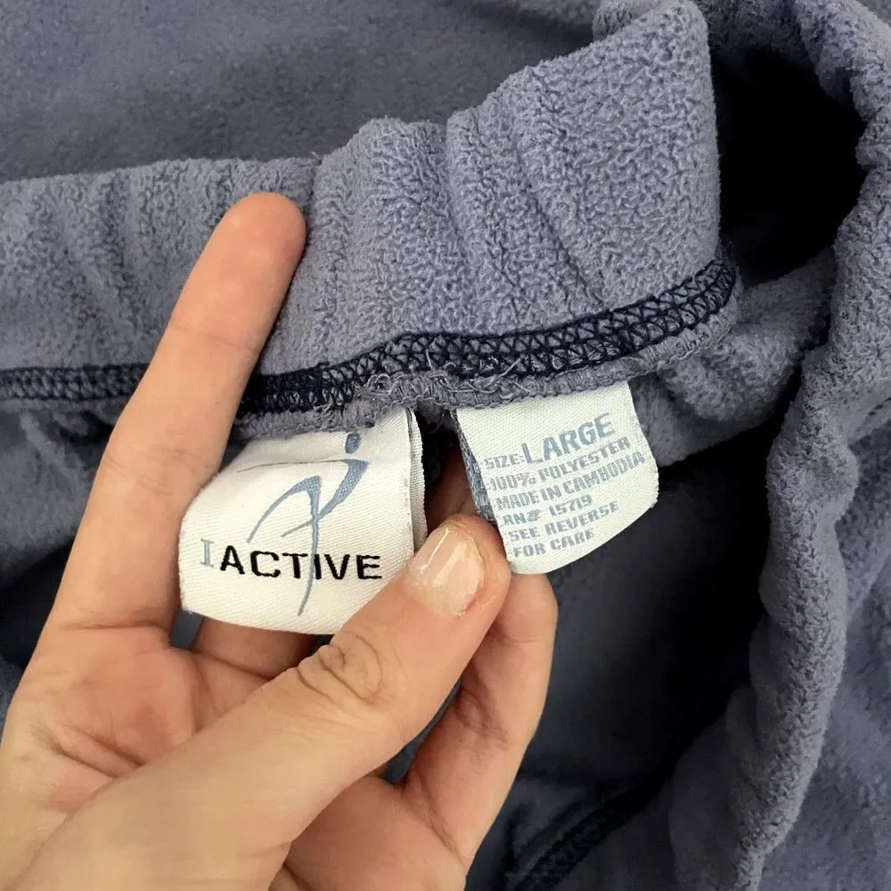 IActive purple fleece sweatpants elastic waistband comfortable style wide leg Size L - Image 3