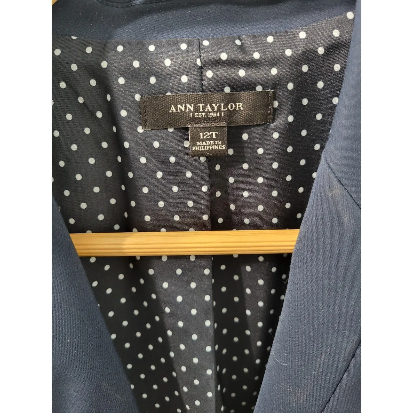 Ann Taylor  Blazer  Blue Navy  Size 12T - Image 5