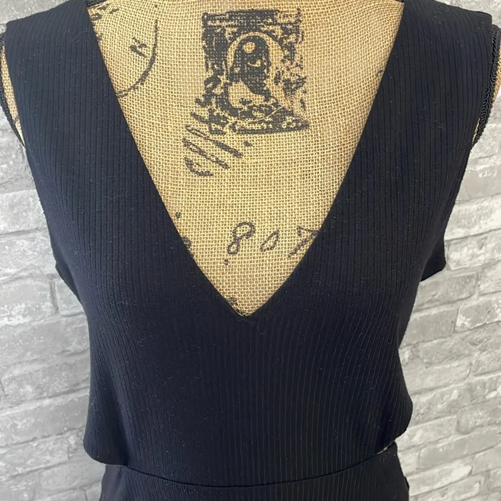 AFRM Black Cutout Ribbed MIDI Dress Size L - Image 7