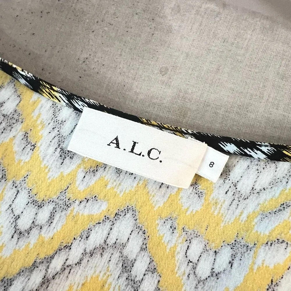 A.L.C. Multicolor Kendall Silk Sleeveless Asymmetrical Lined Sundress Size 8 - Image 10