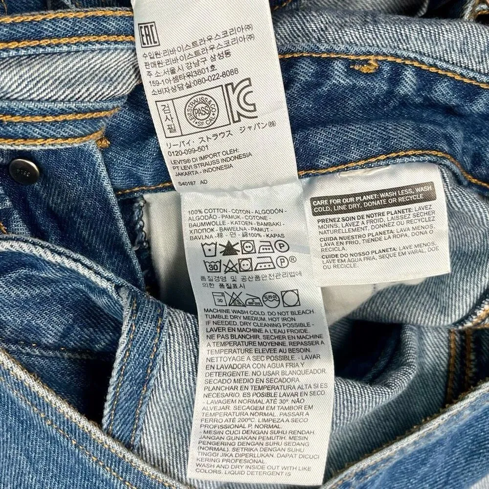 Levi Vintage Short Denim Overalls Small - Image 7