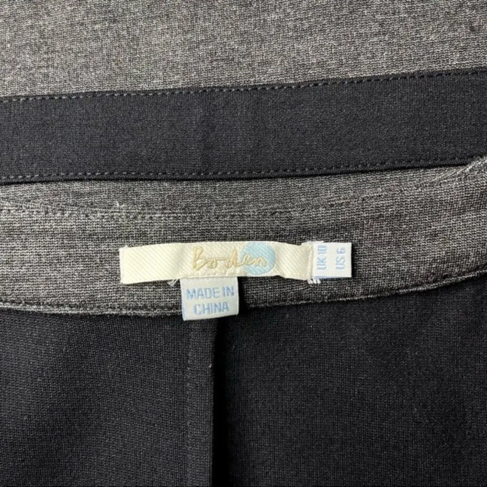 Boden Black Sheath Dress with Gray Contrast Trim Pockets 6 Small - Image 8