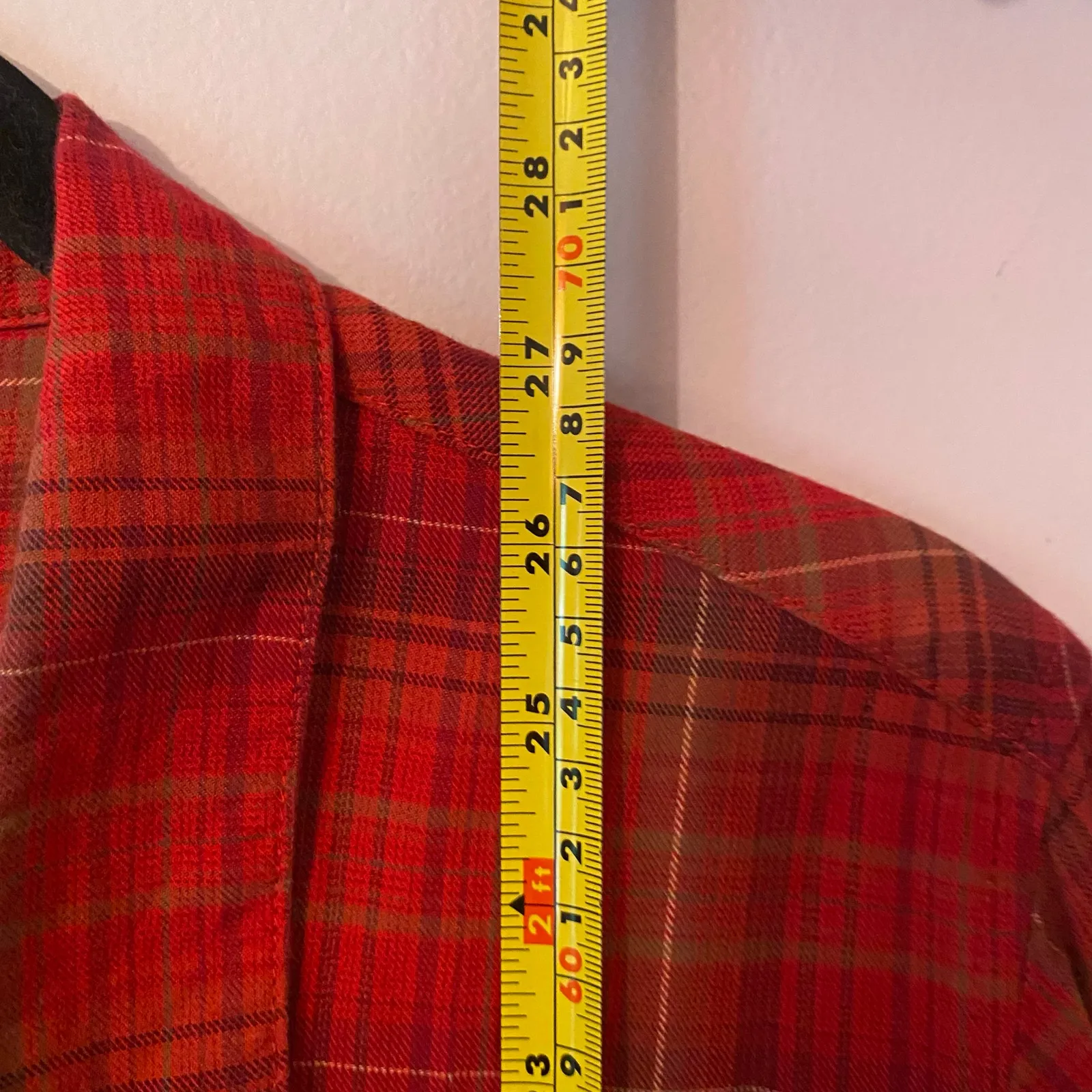 Royal Robbins Red Plaid Button Down Shirt Gorpcore Outdoor Women's size Large - Image 8