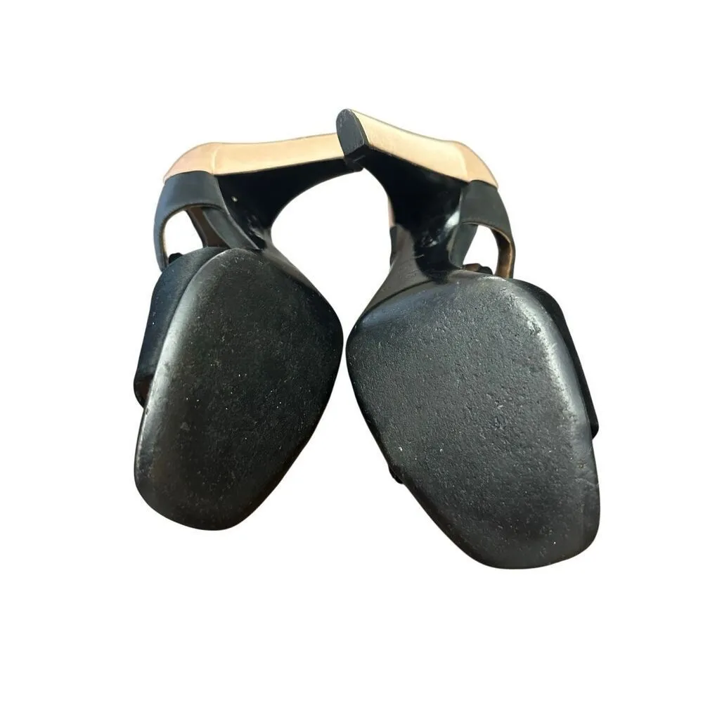 Prada Iconic Retro Satin Sandals Shoes Slingback Peep Open Toe Pumps  Size 39 - Image 8