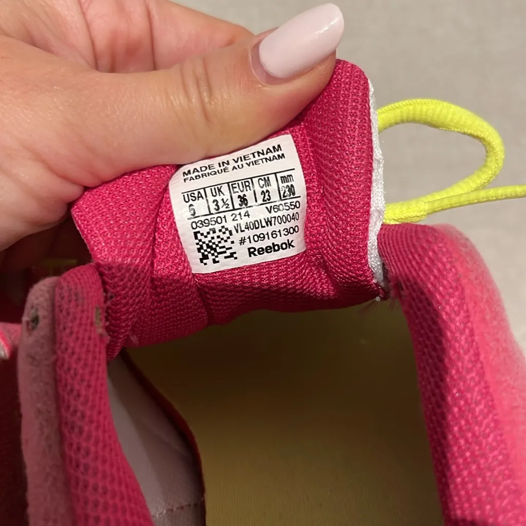 Reebok Sublite women pink neon yellow white size 6 sneakers shoes gym fitness - Image 7