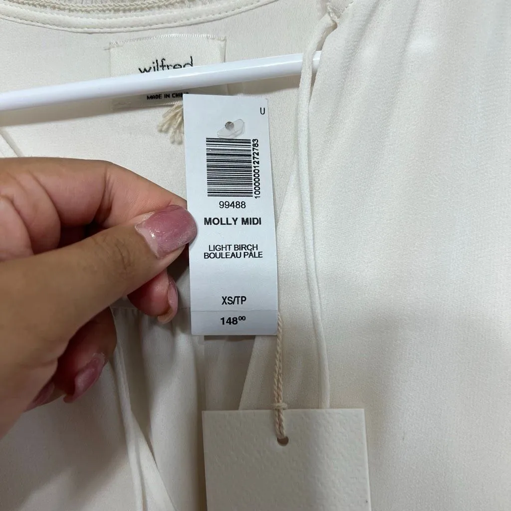 Aritzia Wilfred Molly Midi Dress Light Birch XS NEW - Image 4