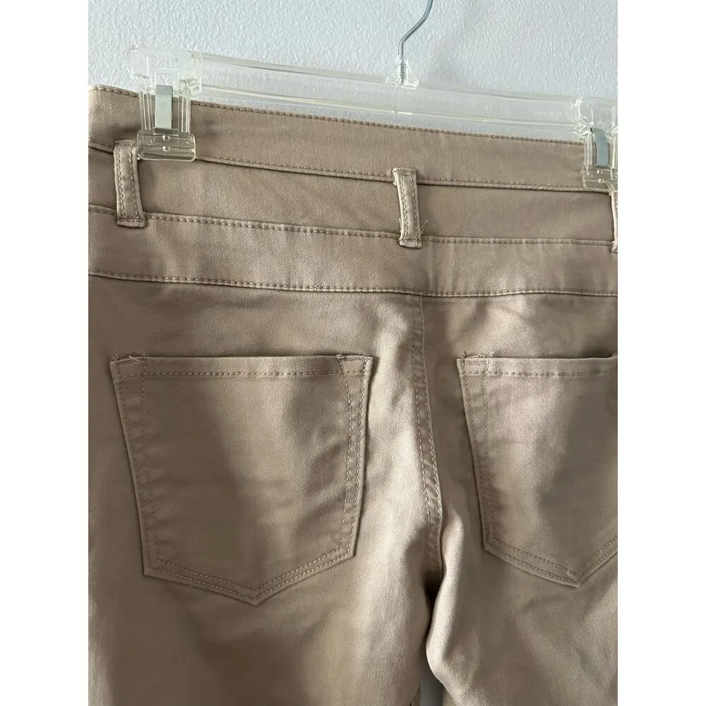 Tinseltown Pants Women’s 3 Khaki Denim Couture Skinny Khakis High Rise Tan - Image 5
