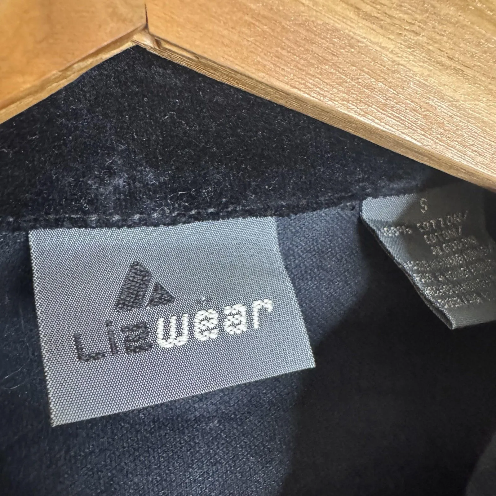 Lizwear Velvet Jacket Pants Set Womens Small/12 Black 100% Cotton Zip 5-Pocket - Image 8