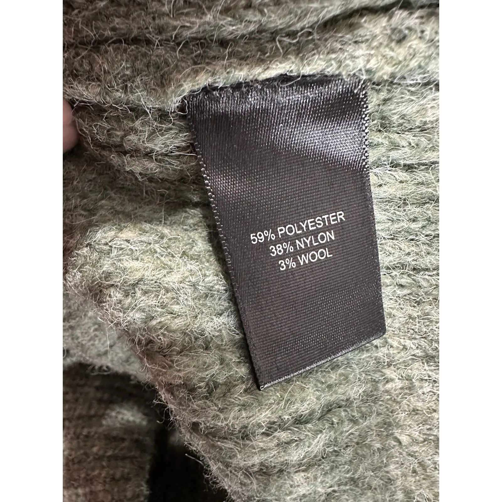 CHRISTIAN LACROIX Green Chunky Ribbed Cropped Cardigan Sweater Wool Blend Size M - Image 8