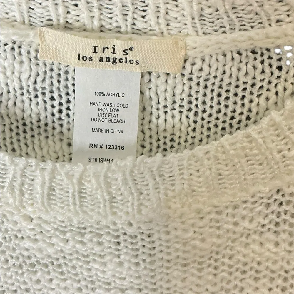 Iris Cream and Black Crew Neck Sweater with Bold Design - Image 2