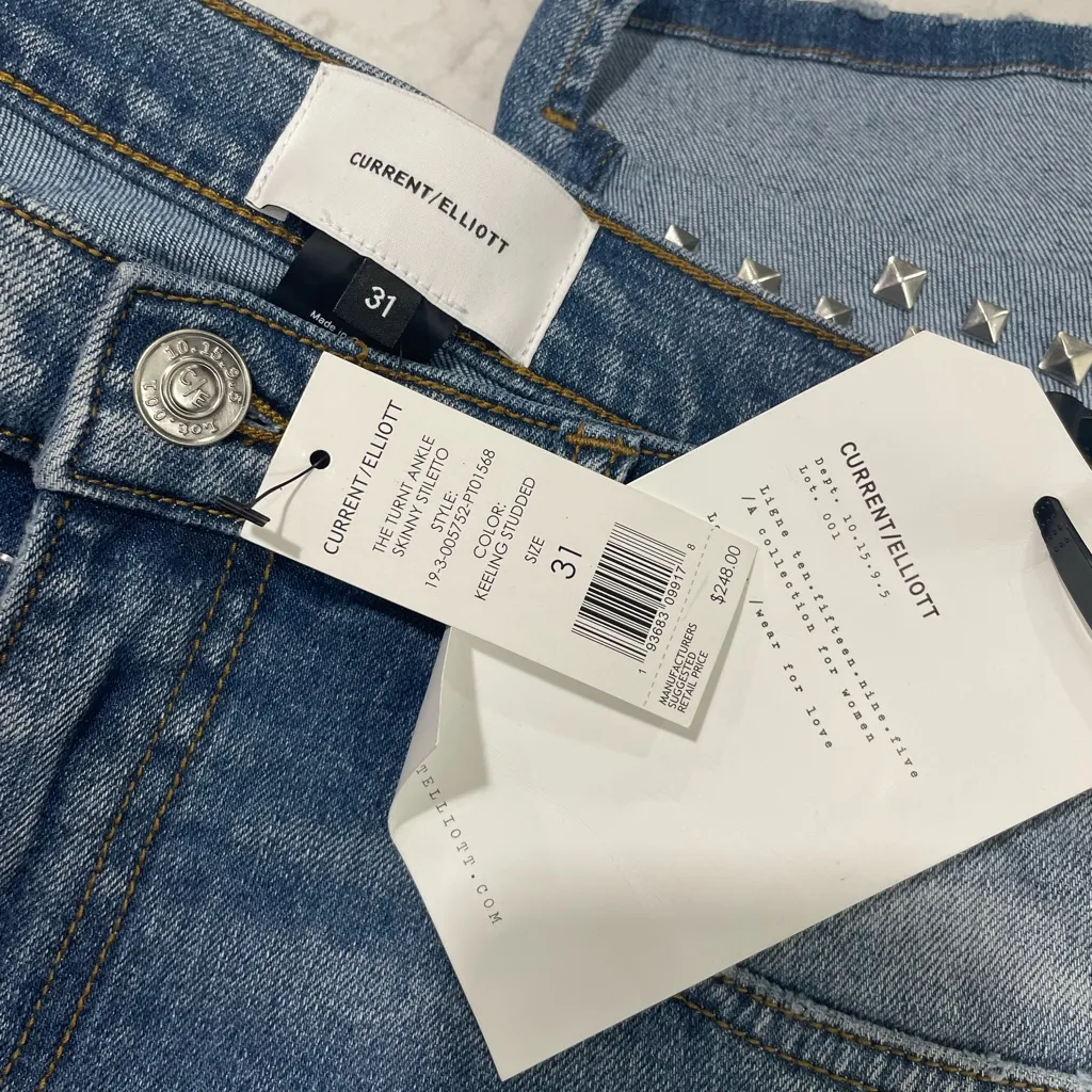 NWT Current Elliott The Turnt‎ Ankle Skinny Stiletto Jeans Sz 31 $248 - Image 7
