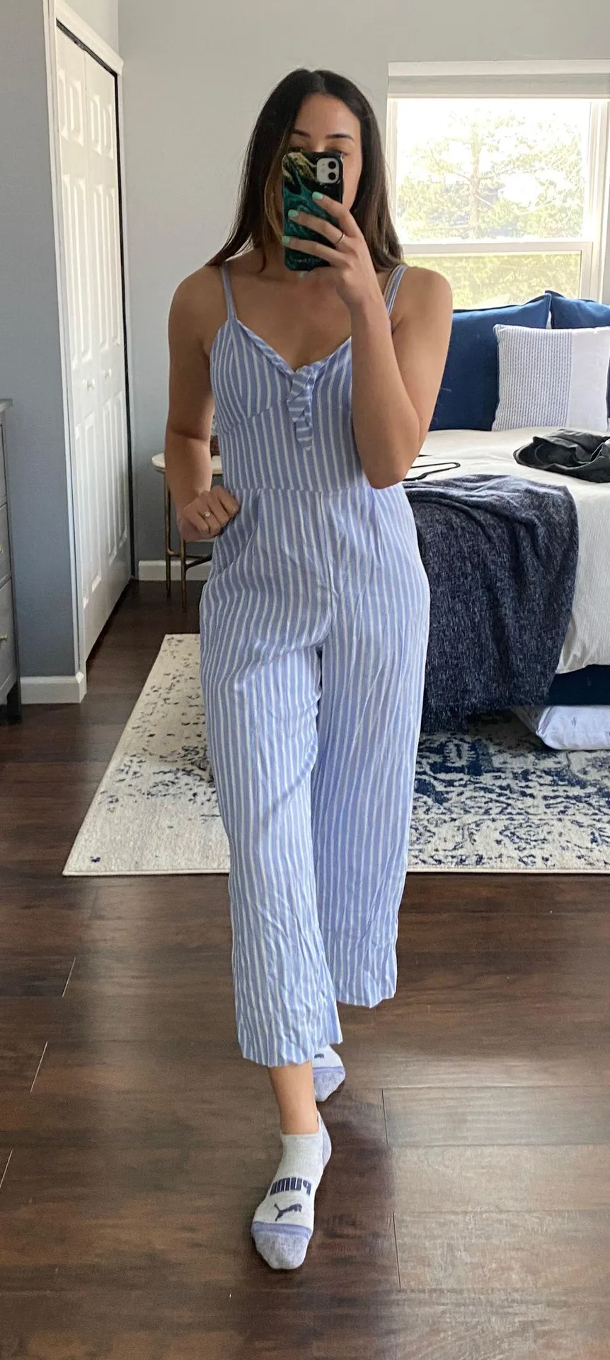 J.Crew Blue and White stripped Jumpsuit - Image 5