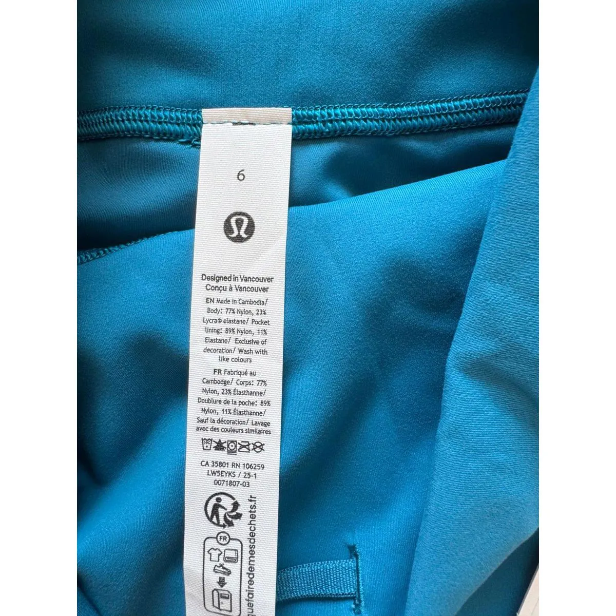 Lululemon Wunder Train With Pockets High Rise 25” Hawaiian Blue Size 6 NWT - Image 6