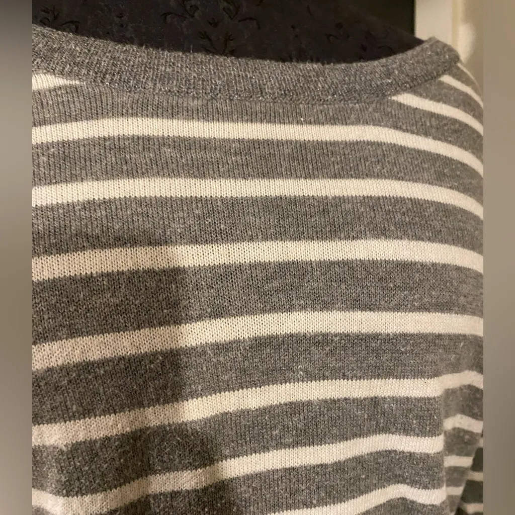 ASOS 💜 Blendshe Sweater via  Striped gray Sweater with Sparkle Trim - Image 2