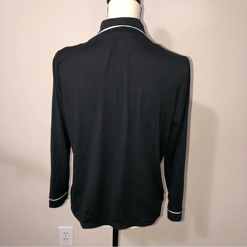 Size M Pajama Top French Bulldogs Pumpkins Black Button Front Halloween Size M - Image 8