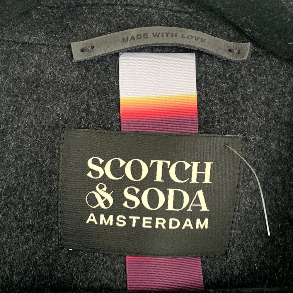 NWT Scotch & Soda Tailored Single-breasted Wool Blend Coat in Dark Gray - Image 10