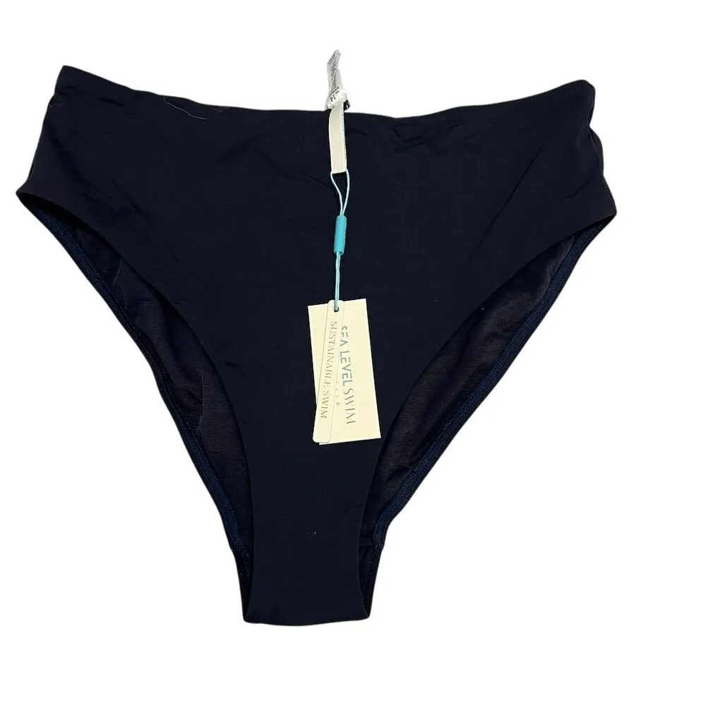 Sea Level Swim Australia Women's High Waist Swim Bottom Blue Size 10 Retro Style - Image 3