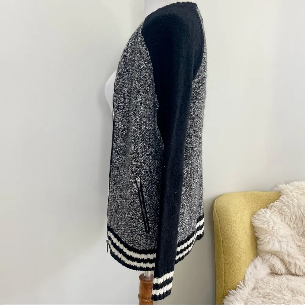 American Eagle Knitted Bomber Varsity Jacket Sweater Wool Blend - Image 6