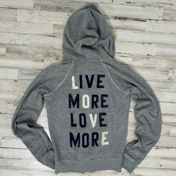 PINK Victoria's Secret Gray Zip Hoodie Sweatshirt‎ Womens Size S/M - Image 4