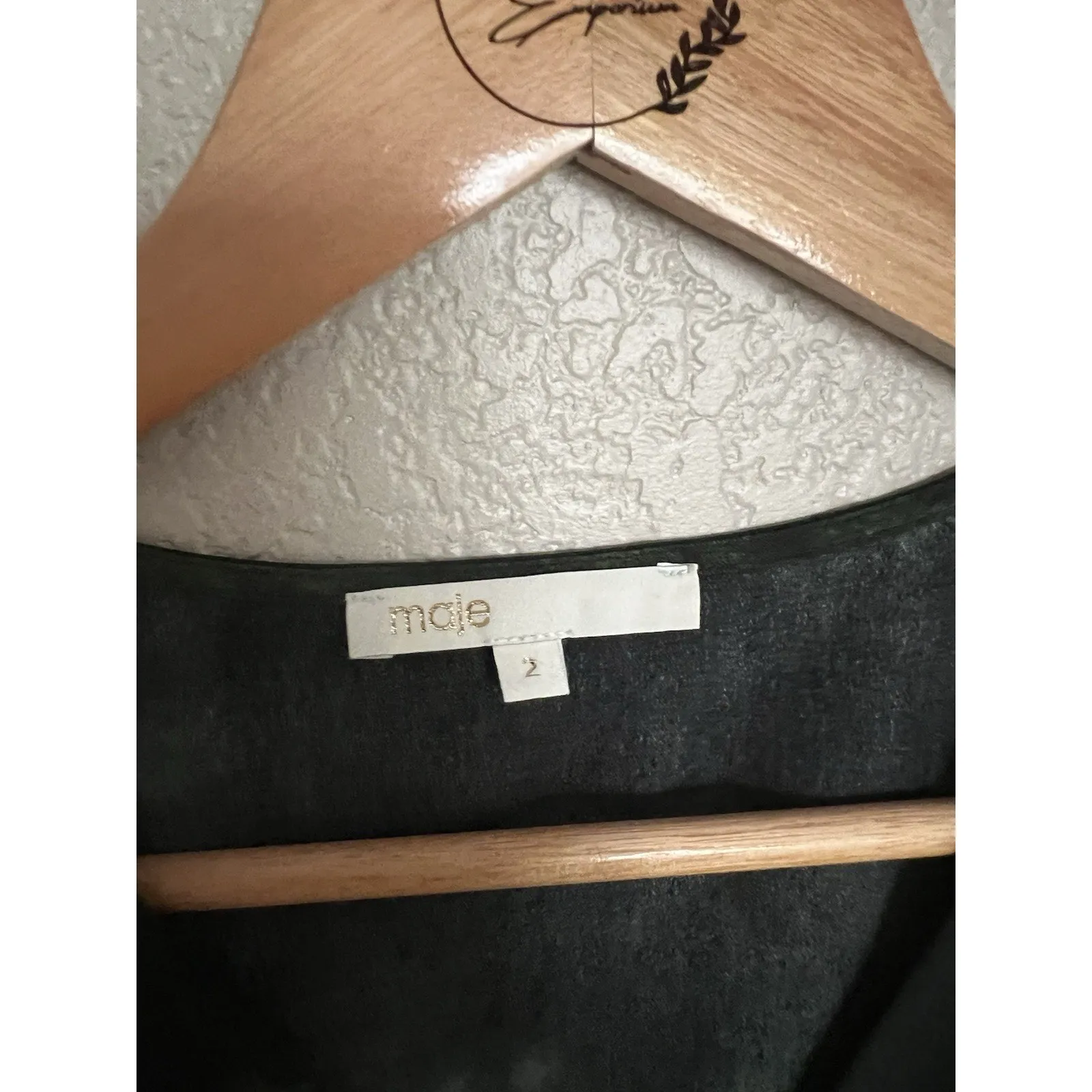 MAJE Ribeira Tye-dye Print Maxi Crepe Dress Imprime Green Size 2 US Medium - Image 2