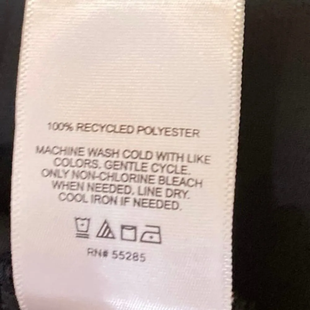 Express Women's Black Pleated Long Puff Sleeve Button Down Shirt Blouse Top Sz S - Image 4