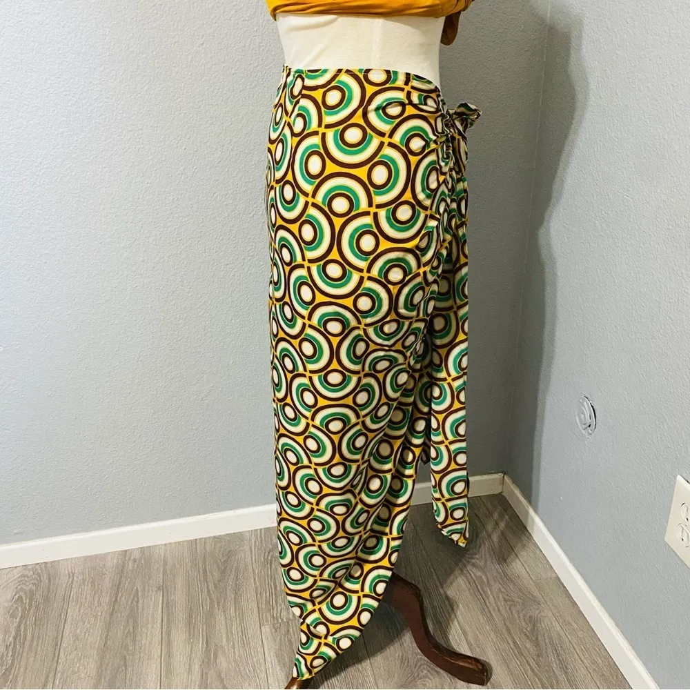 Zara New Beach Printed Pareo Sarong Skirt Front Knot Closure‎ One Size Only M - Image 10