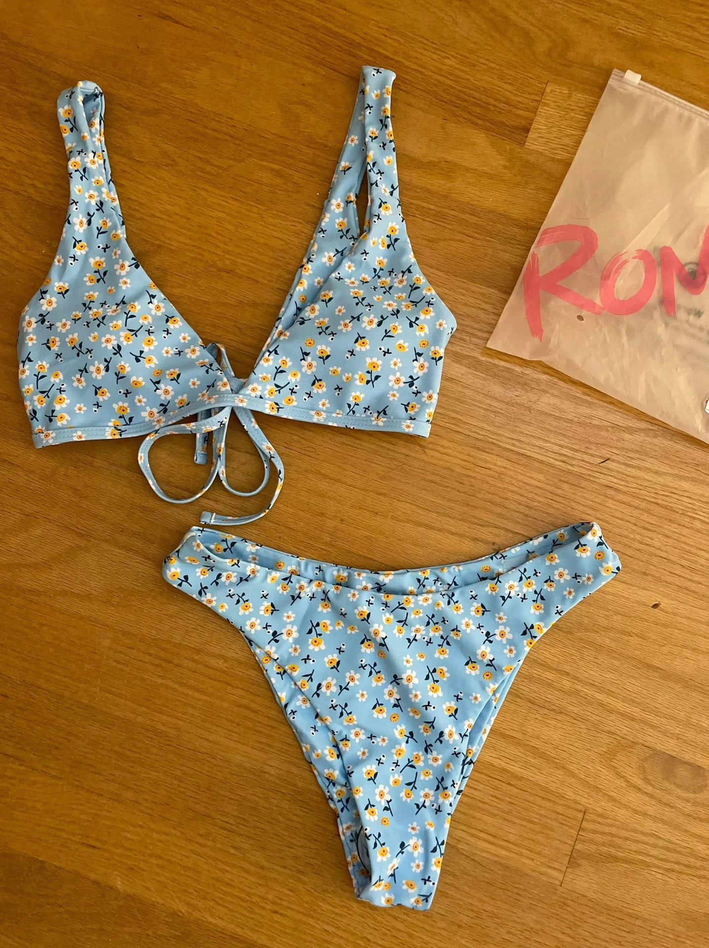 SheIn Blue Floral Bikini - Image 2