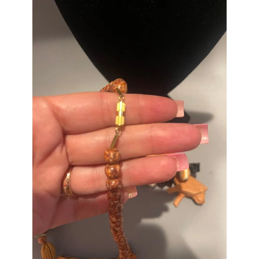 Vintage Handcarved Animals Safari Beaded Mosaic Necklace from Kenya - Image 6