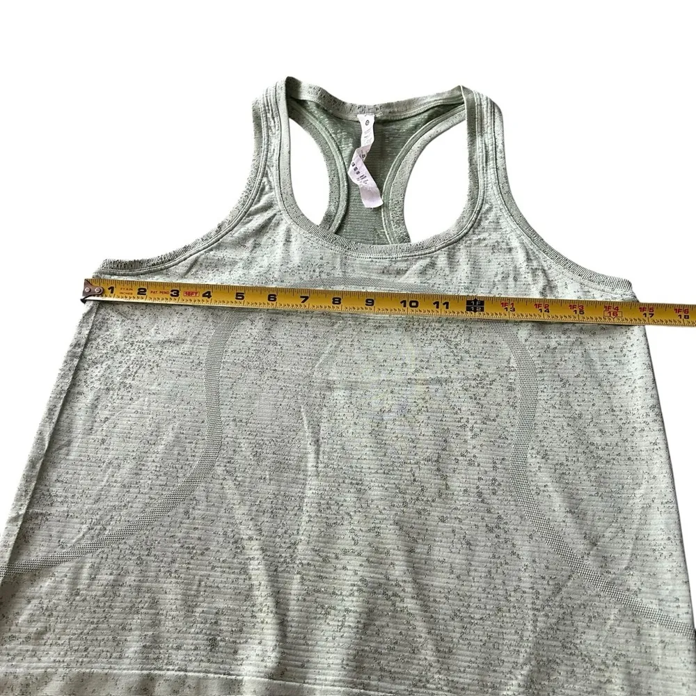 Lululemon Size 8 Swiftly Tech Racerback Tank Race Length Creamy Mint Cedar Green - Image 10